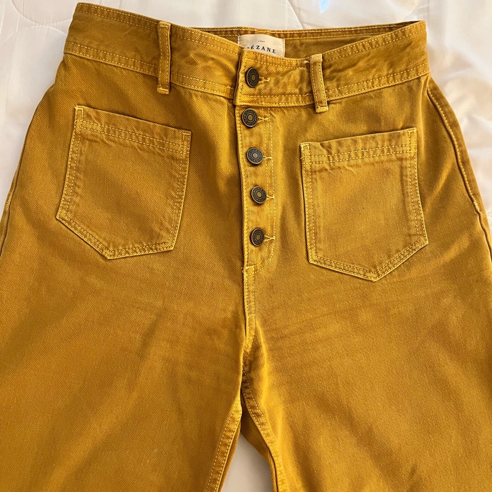 Sézane Cyriel Trousers in Ochre - Picture 5 of 6